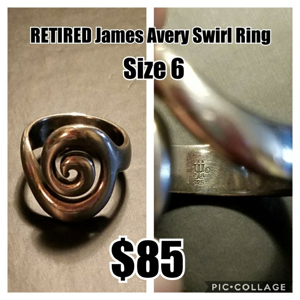 James Avery Retired Swirl Ring